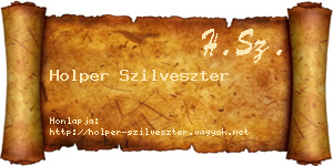 Holper Szilveszter névjegykártya